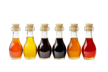 Assortment of Flavorsome Drinks in Glass Bottles