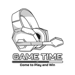 Fun Pro E-sports Logo and Gaming t-shirt Design Vector Black White