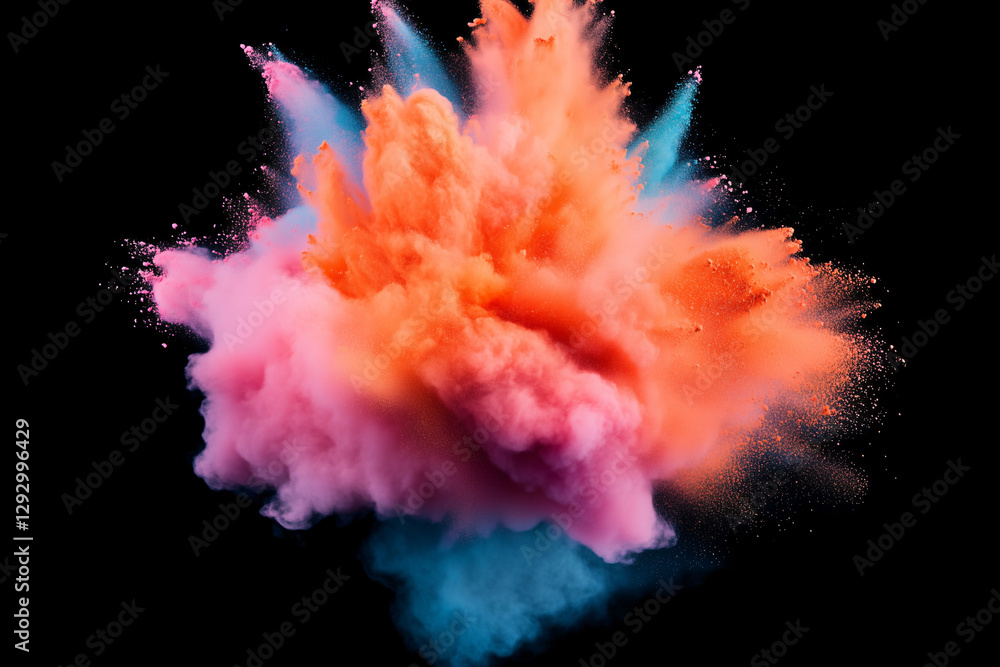 Aufkleber explosion of colors: an abstract display of vibrant hues erupts in a dynamic explosion against a dar