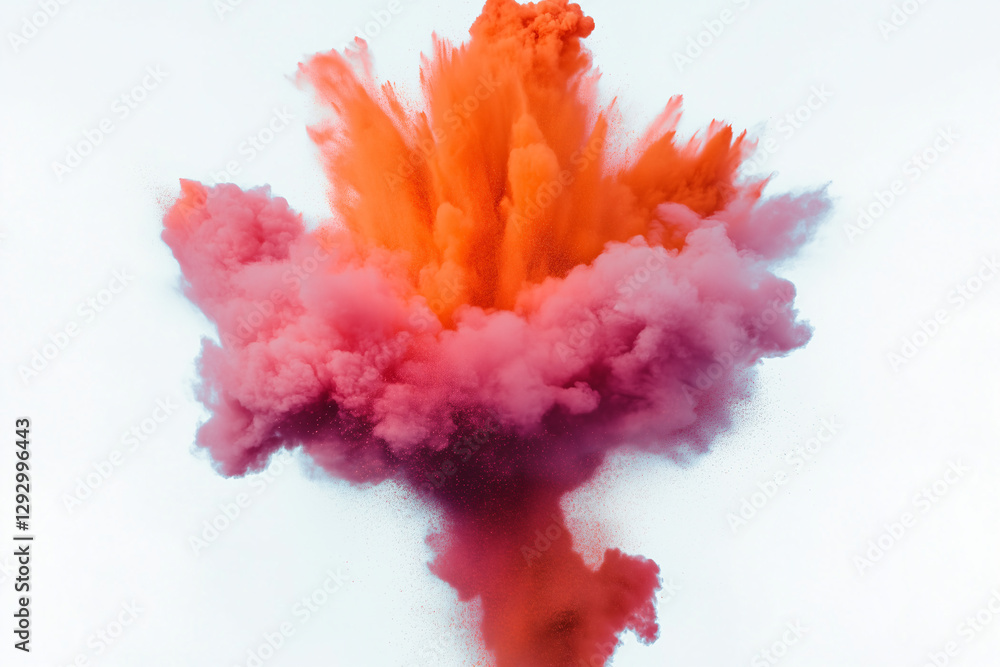 Aufkleber explosive color burst: a vibrant display of colorful powder erupts in a dynamic explosion, with the 