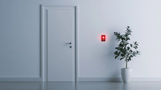 Carbon monoxide alert in a clean and minimalistic entryway. Featuring vigilance and precaution