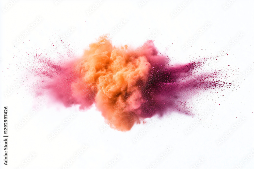 Poster explosive burst of color: an artistic capture of a vibrant explosion of colorful powder against the 