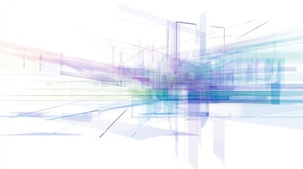 Abstract city skyline, futuristic design, digital art, background for technology