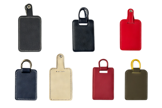 set of leather tags