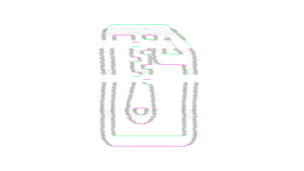 Icon file archive is distorted. Glitch. Noise, chromatic aberration, geometric distortion