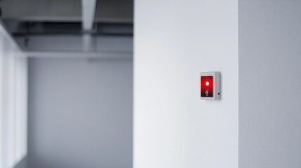 Carbon monoxide alert in a clean, minimalist office with white walls. Featuring security and readiness