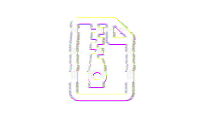 Icon file archive is distorted. Glitch. Noise, chromatic aberration, geometric distortion