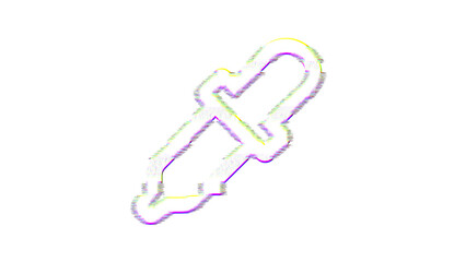 Icon eye dropper is distorted. Glitch. Noise, chromatic aberration, geometric distortion