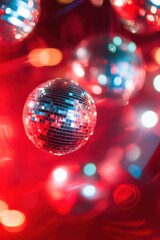An image of a disco ball reflecting colorful lights, creating an inviting atmosphere of warmth and cheer.
