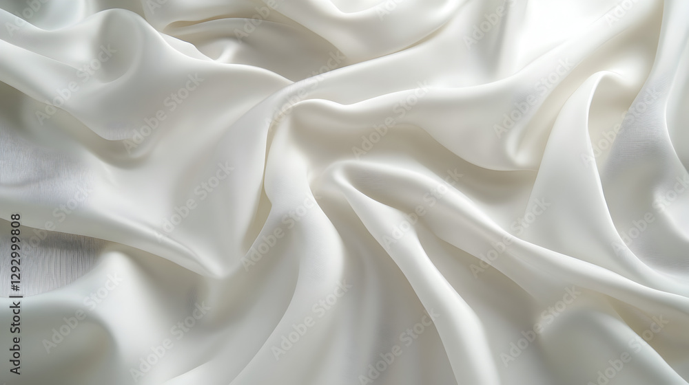 Wall mural texture background with pristine white fabric folds and soft shadows across the surface