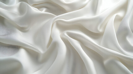 Obraz premium texture background with pristine white fabric folds and soft shadows across the surface 
