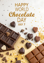 Happy world chocolate day is celebrated on July 7 with various chocolates
