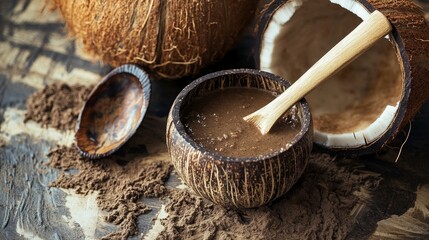 Traditional Polynesian Kava Extract in Rustic Setting