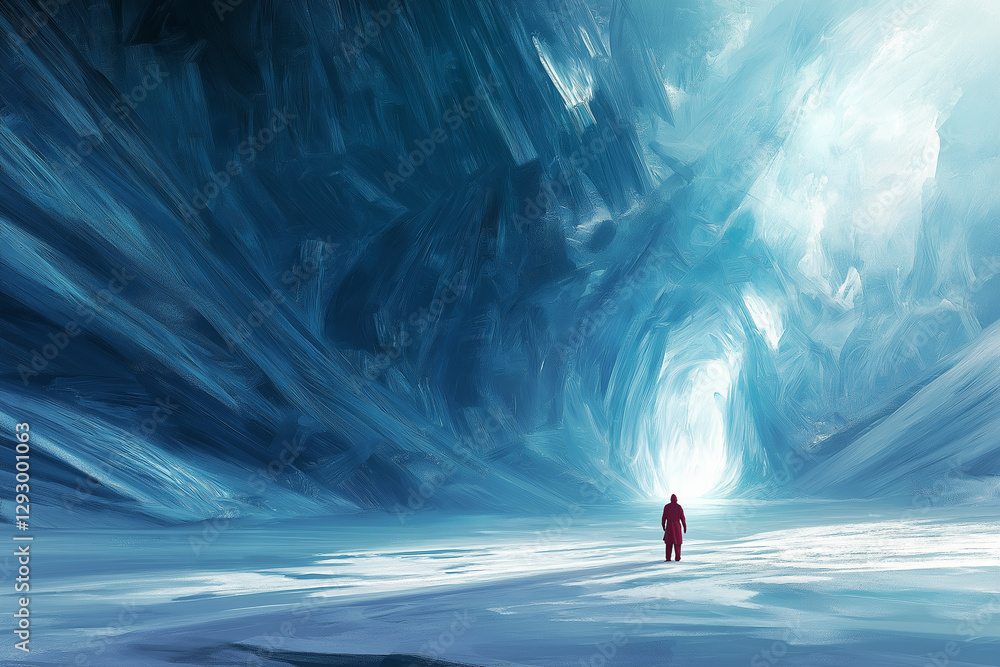 Wall mural immerse yourself in mesmerizing of a glacier's facade, as it unveils a symphony of intricate pattern