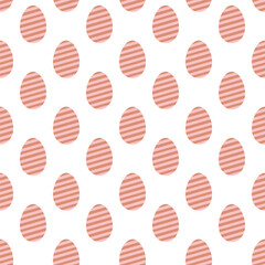 Seamless Pattern of Striped Egg Shapes with White Background