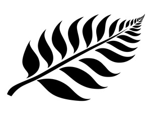 Obraz premium Black fern frond, stylized design
