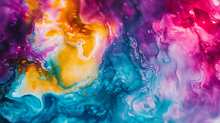 Colorful Marble Ink Painting