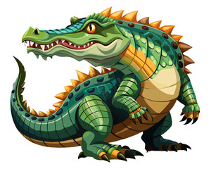 Obraz premium vector of photorealistic sculpture of a crocodile, white background