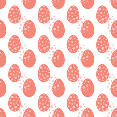 Seamless Pattern of Decorative Easter Eggs with Star Designs