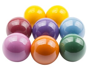 Colorful orbs arranged in a circular grouping of various bright colors