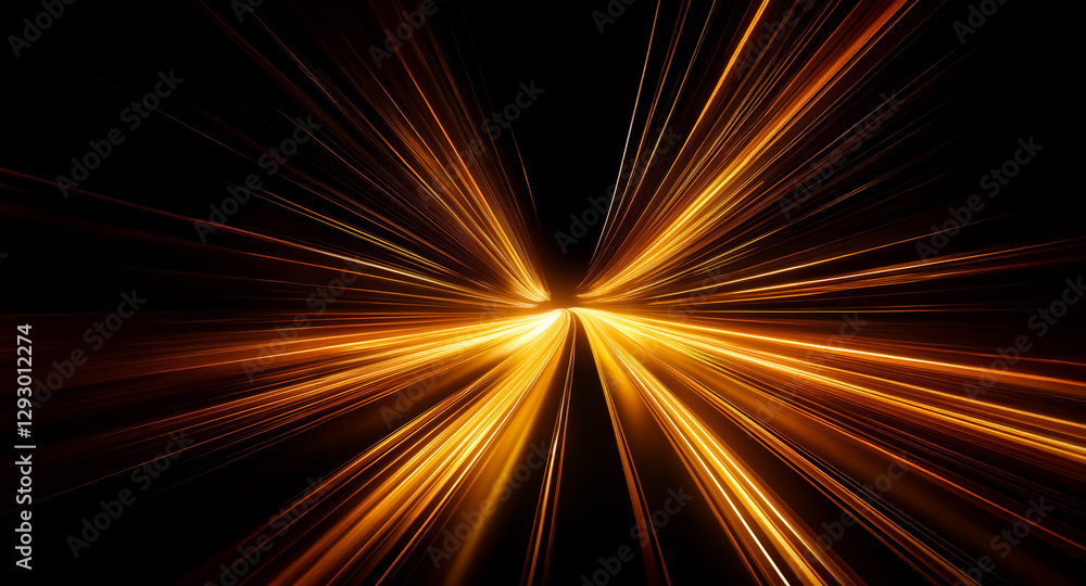 Aufkleber golden light rays emanate from a central point against a dark background, creating a sense of speed,