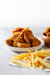 Fried chicken and French fries