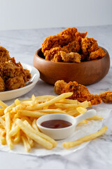 Fried chicken and French fries
