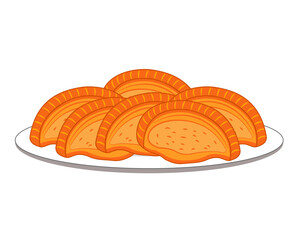 gujiya or gujia sweet in a plate made during the festival of holi