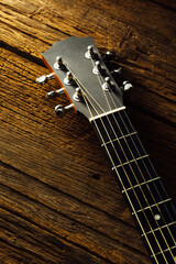 guitar on wooden background