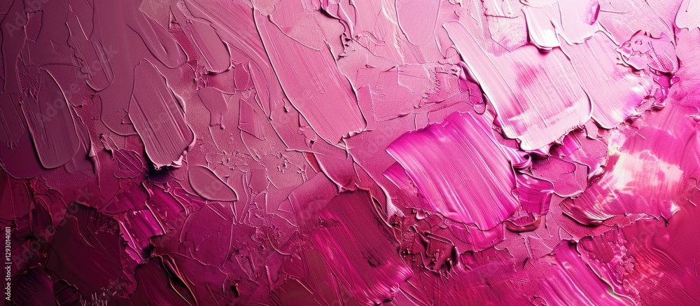 Poster textured magenta paint swirls on canvas with variations of pink hues and bold brush strokes creating