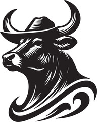 Cow with a head black vector