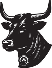Cow with a head black vector