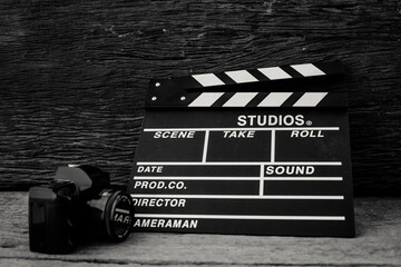 film slate on white background