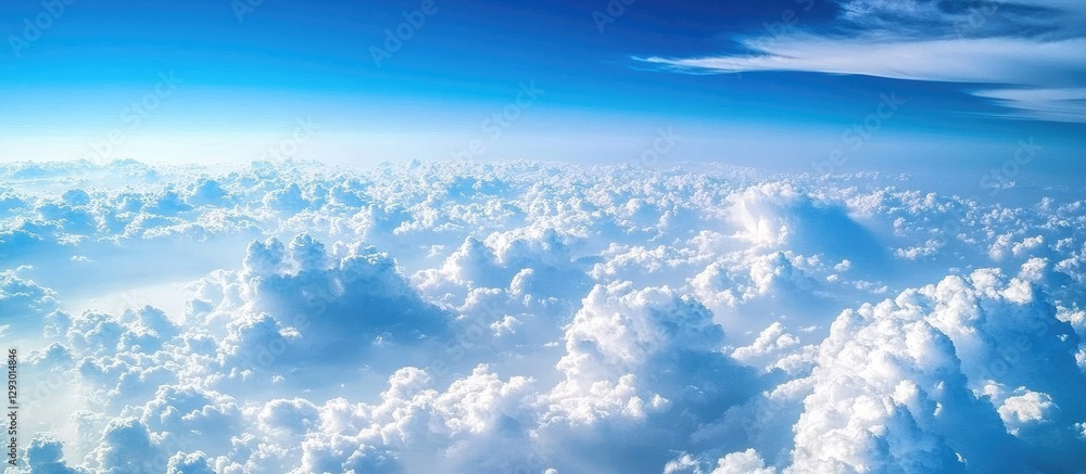 Aufkleber vast blue sky with fluffy white clouds scattered throughout, capturing a serene atmosphere and tranq