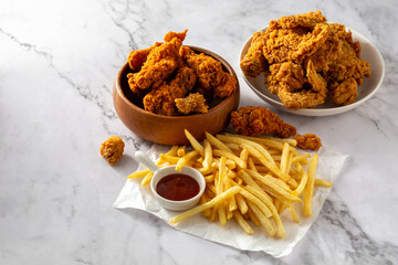 Fried chicken and French fries