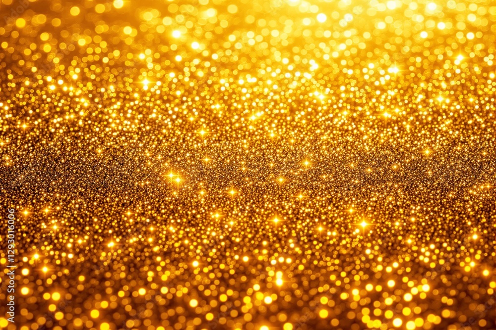 Poster Abstract golden glittering background with sparkling lights.