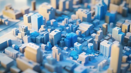 Obraz premium Cityscape model, urban planning, future development, architectural design, background, city, buildings, technology