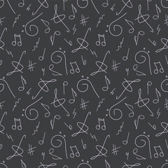 white and black music pattern