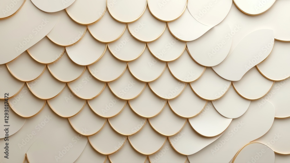 Aufkleber abstract background with layered beige scales creating a textured, fish-like pattern in soft lightin