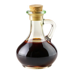 Balsamic vinegar bottle isolated on transparent background  
