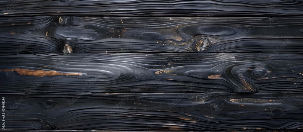 Poster Dark rustic wood texture background featuring natural grain patterns, rich black tones with hints of brown, designed for graphic design copy space.