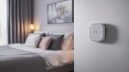 Carbon monoxide detection in a cozy bedroom setting. Featuring awareness and comfort
