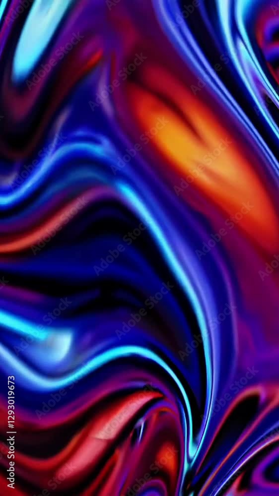 Poster vivid flowing abstract color movement with dynamic swirls and energetic patterns
