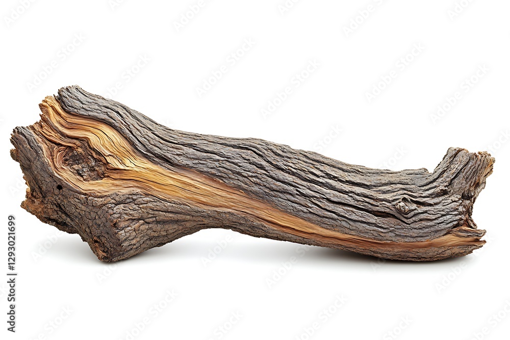 Poster old tree bark texture isolated on white background. clipping path included.