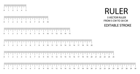 vector illustration of a ruler editable stroke.