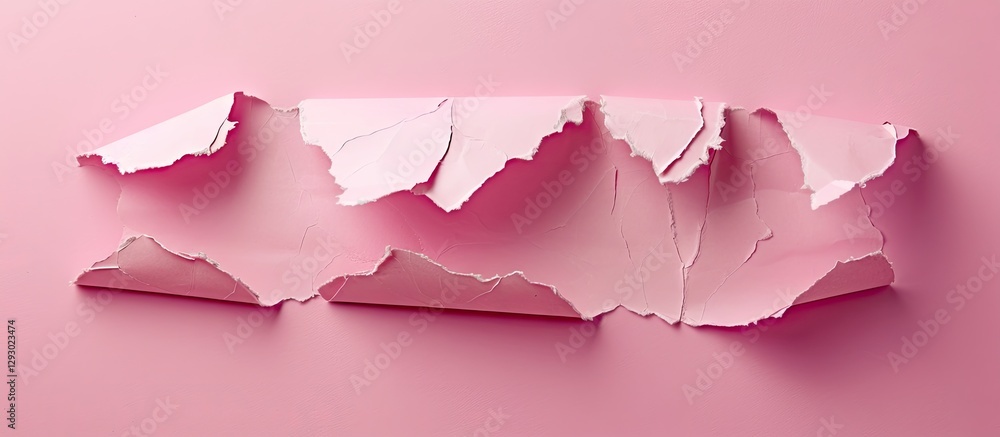 Poster torn pink paper texture on soft pink backdrop creating a symbolic family business message space for 