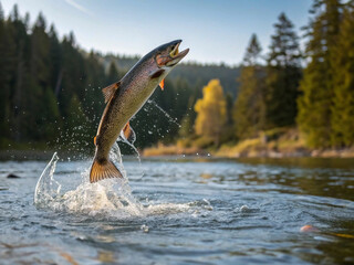 Fototapeta premium Jumping trout