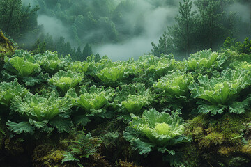 Ephemeral Verdure, A Misty Encounter in the Cabbage Patch Forest