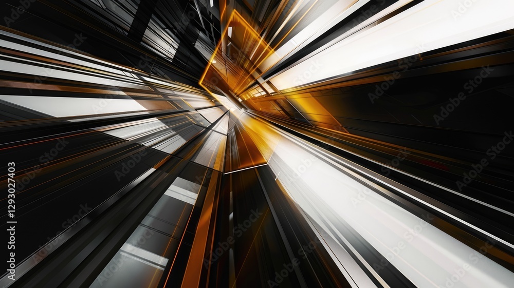 Poster this abstract image features dynamic lines in motion, showcasing a blend of light and shadow. perfec
