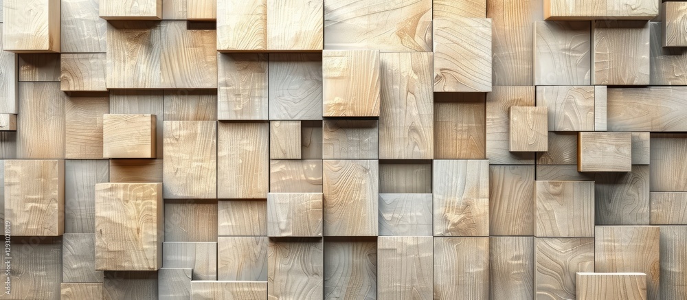 Aufkleber modern wooden texture background with light beige tones featuring varied rectangular shapes arranged